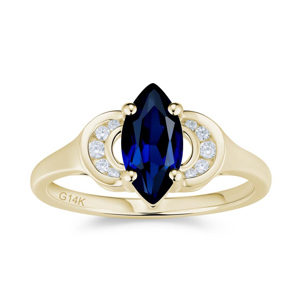 Romantic Lunar Halo Marquise Mystic Topaz Ring for Her - LUO Jewelry #gemstone_Sapphire