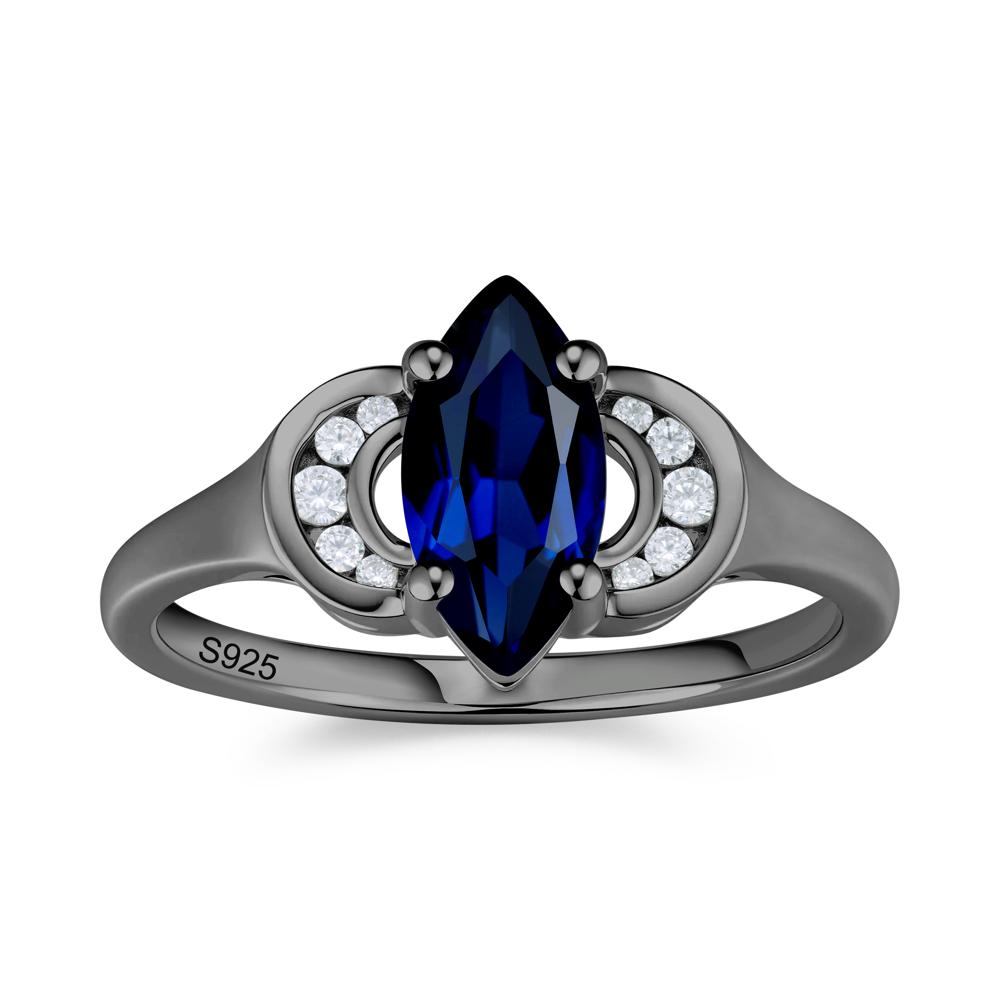 Romantic Lunar Halo Marquise Mystic Topaz Ring for Her - LUO Jewelry #gemstone_Sapphire