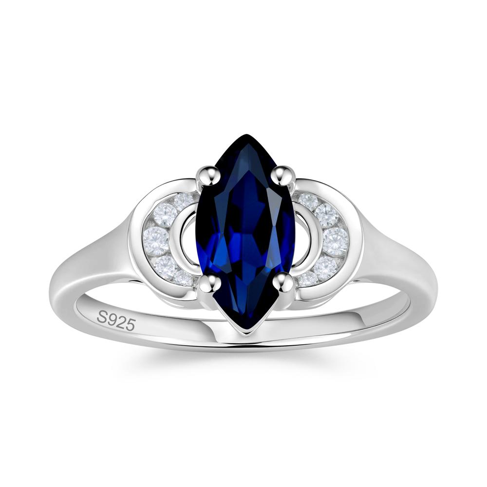 Romantic Lunar Halo Marquise Mystic Topaz Ring for Her - LUO Jewelry #gemstone_Sapphire