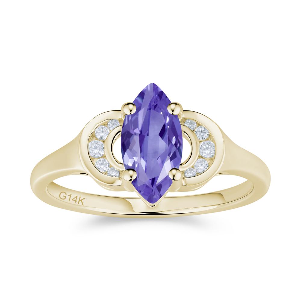 Romantic Lunar Halo Marquise Mystic Topaz Ring for Her - LUO Jewelry #gemstone_Tanzanite