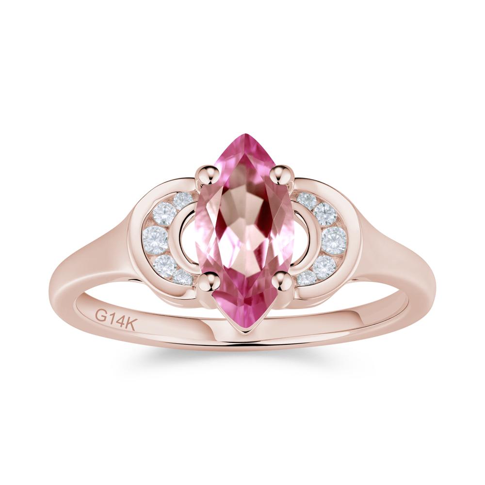 Romantic Lunar Halo Marquise Mystic Topaz Ring for Her - LUO Jewelry #gemstone_Tourmaline