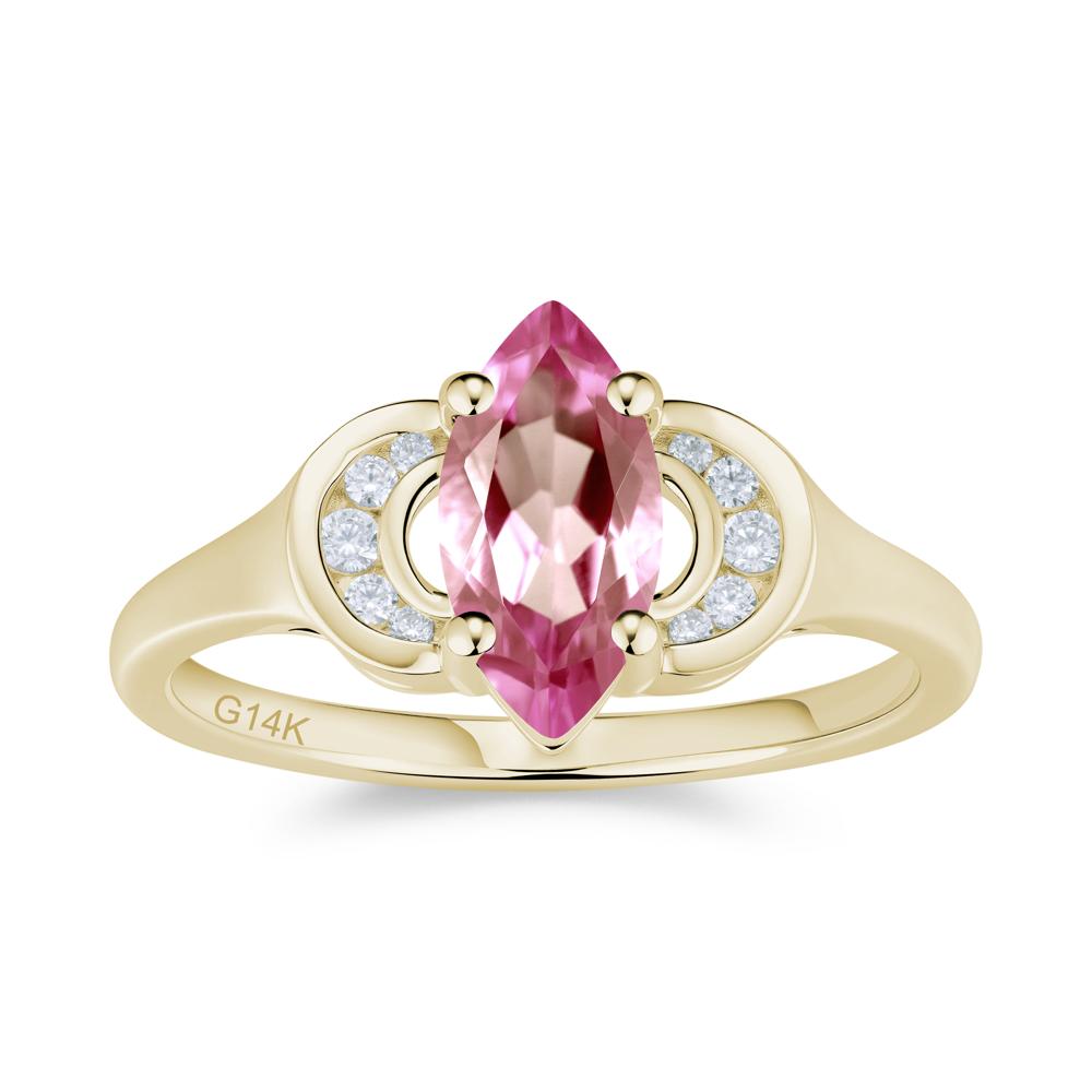 Romantic Lunar Halo Marquise Mystic Topaz Ring for Her - LUO Jewelry #gemstone_Tourmaline