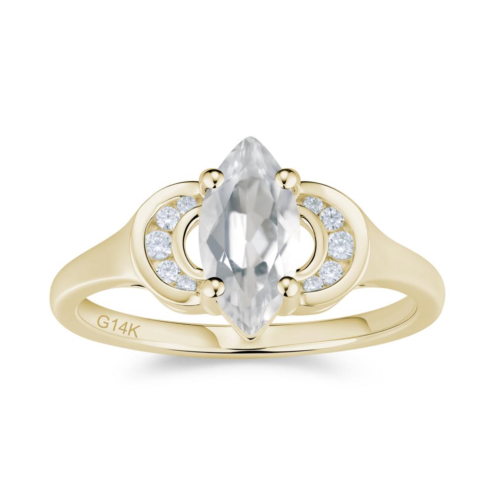 Romantic Lunar Halo Marquise Mystic Topaz Ring for Her - LUO Jewelry #gemstone_White Topaz