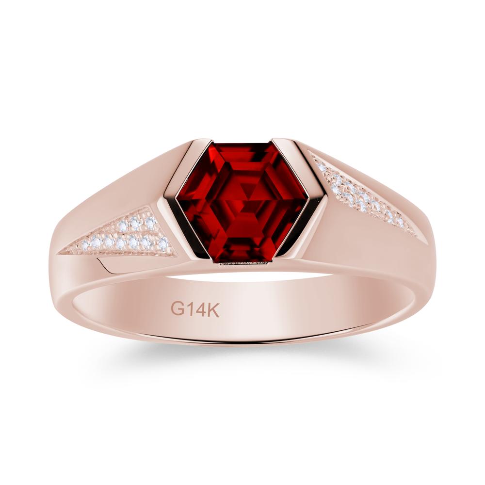 Men's Geometric Alexandrite Hexagon Ring - LUO Jewelry #gemstone_Garnet