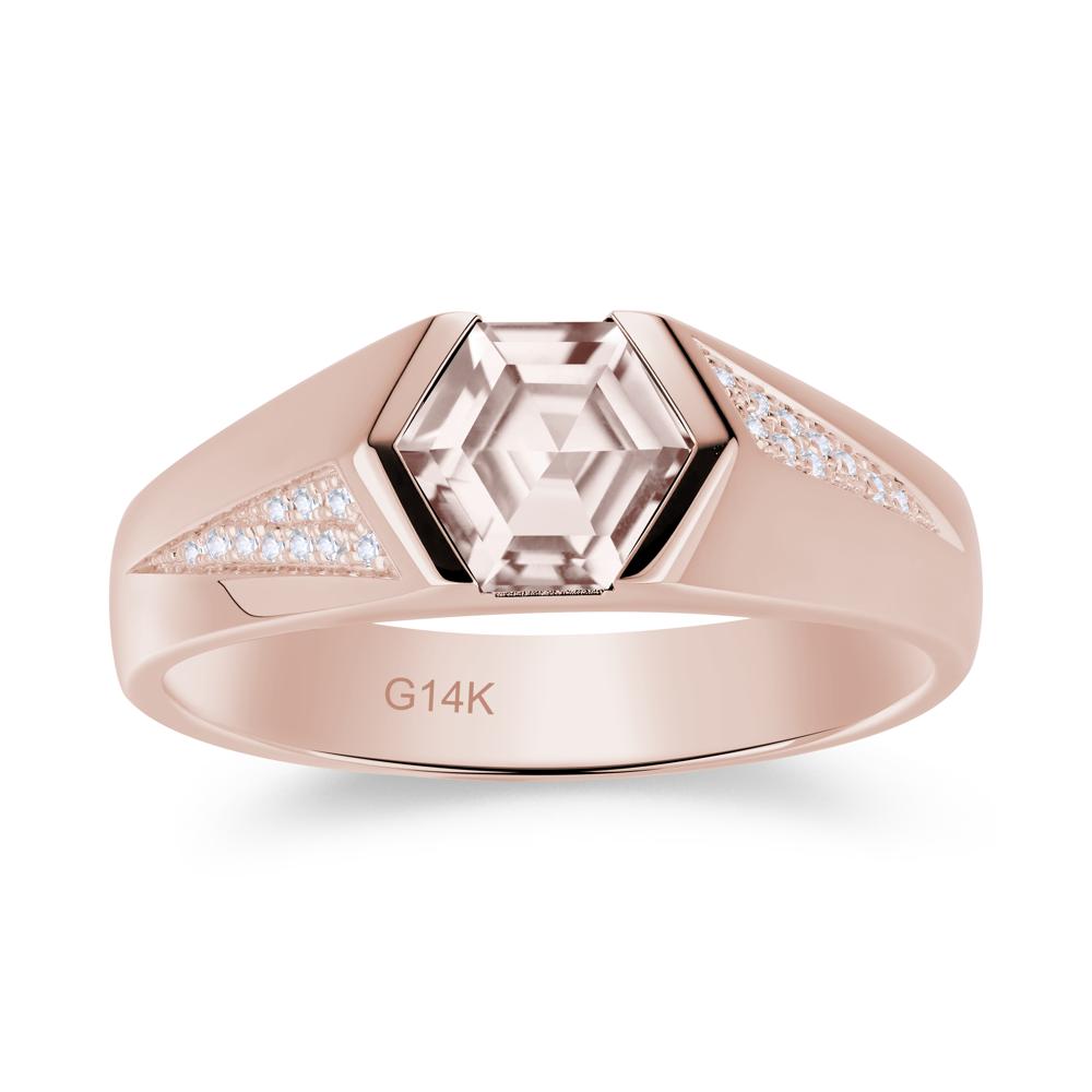 Men's Geometric Alexandrite Hexagon Ring - LUO Jewelry #gemstone_Morganite