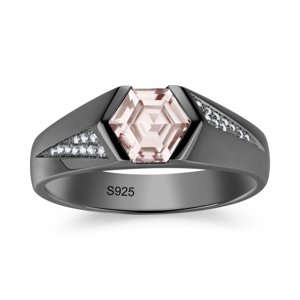 Men's Geometric Alexandrite Hexagon Ring - LUO Jewelry #gemstone_Morganite