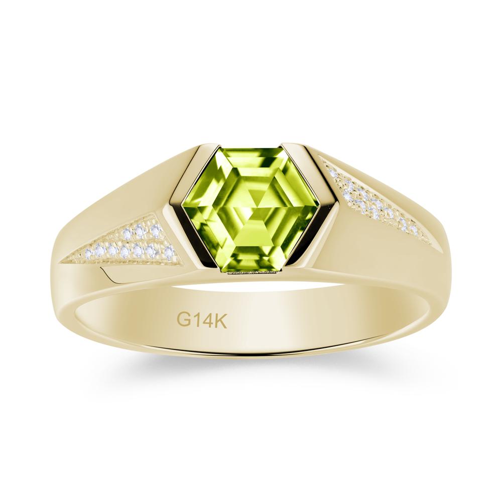 Men's Geometric Alexandrite Hexagon Ring - LUO Jewelry #gemstone_Peridot