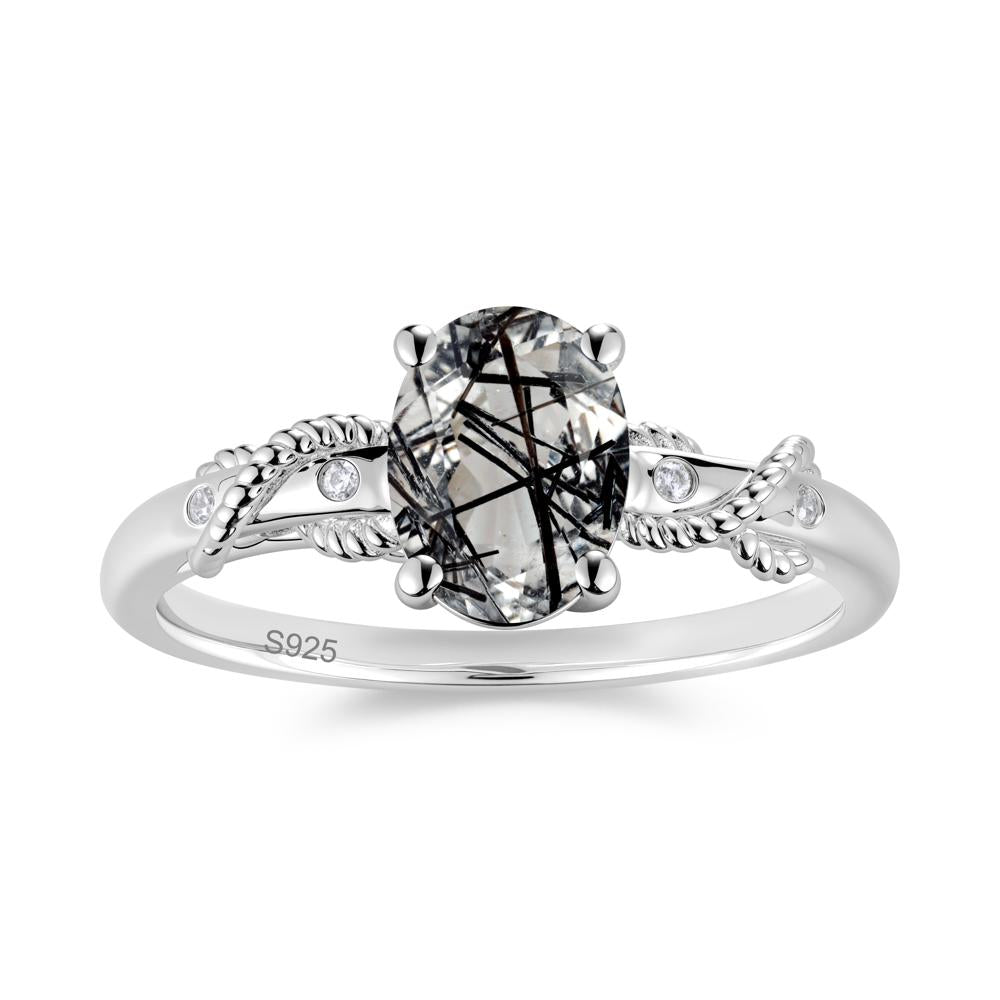 Vintage Twist Rope Garnet Ring - LUO Jewelry #gemstone_Black Rutilated Quartz