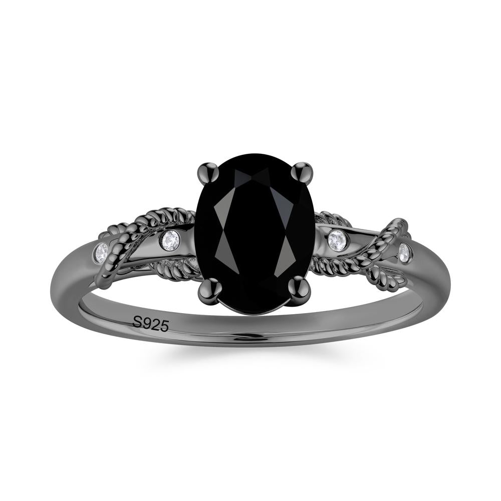 Vintage Twist Rope Garnet Ring - LUO Jewelry #gemstone_Black Spinel