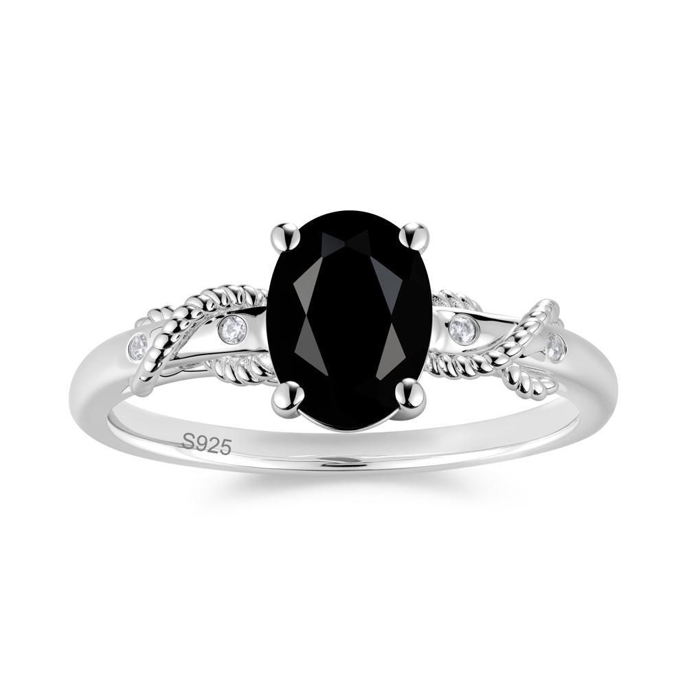 Vintage Twist Rope Garnet Ring - LUO Jewelry #gemstone_Black Spinel