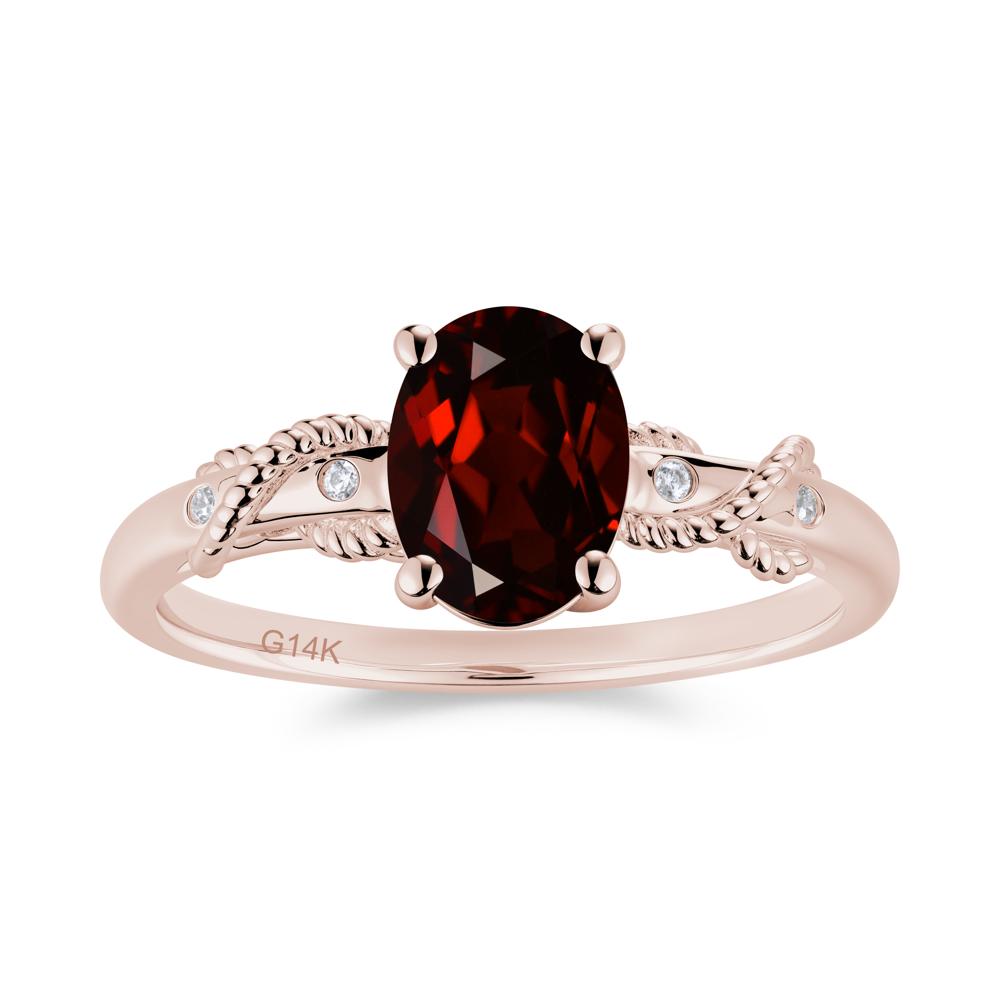 Vintage Twist Rope Garnet Ring - LUO Jewelry #gemstone_Garnet