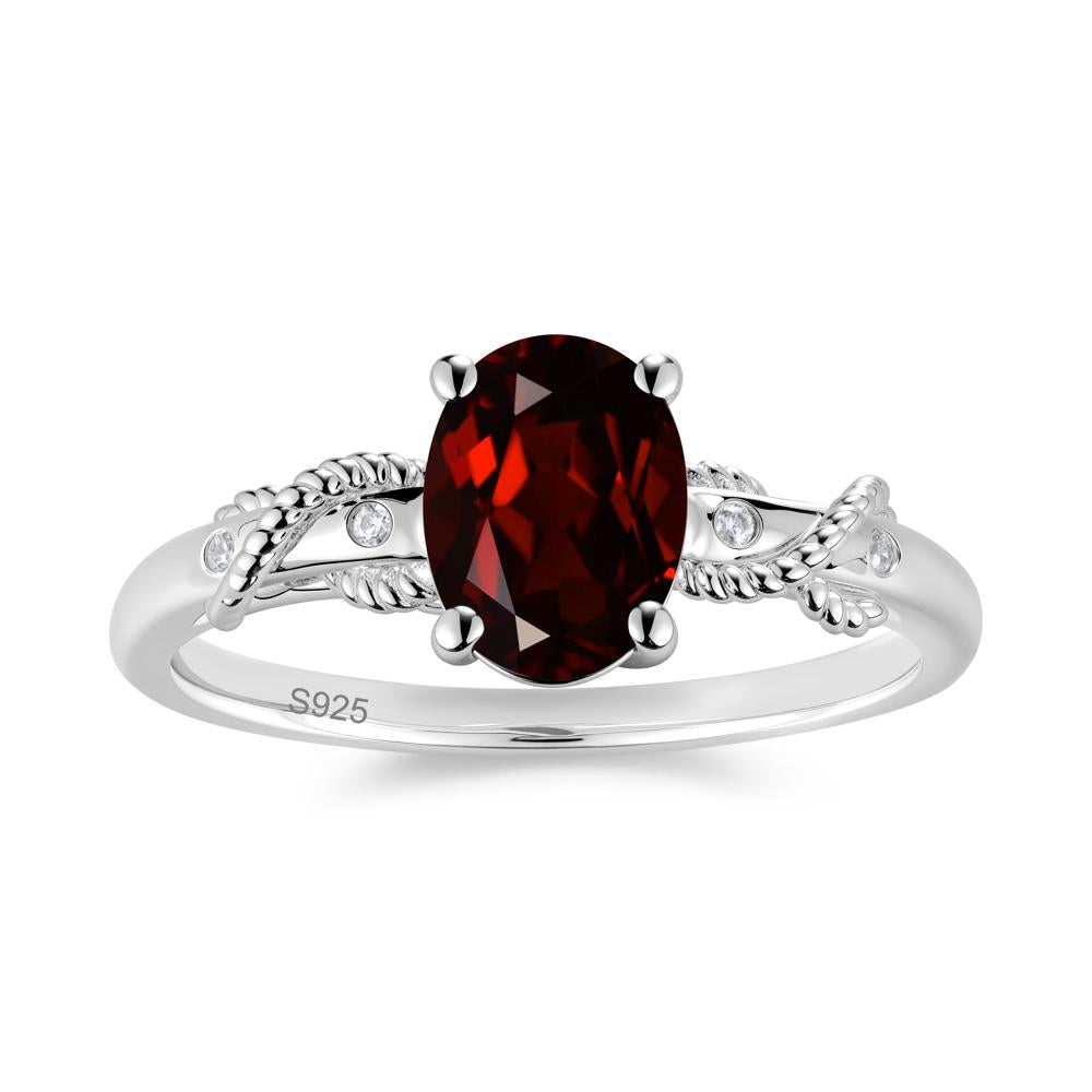 Vintage Twist Rope Garnet Ring - LUO Jewelry #gemstone_Garnet