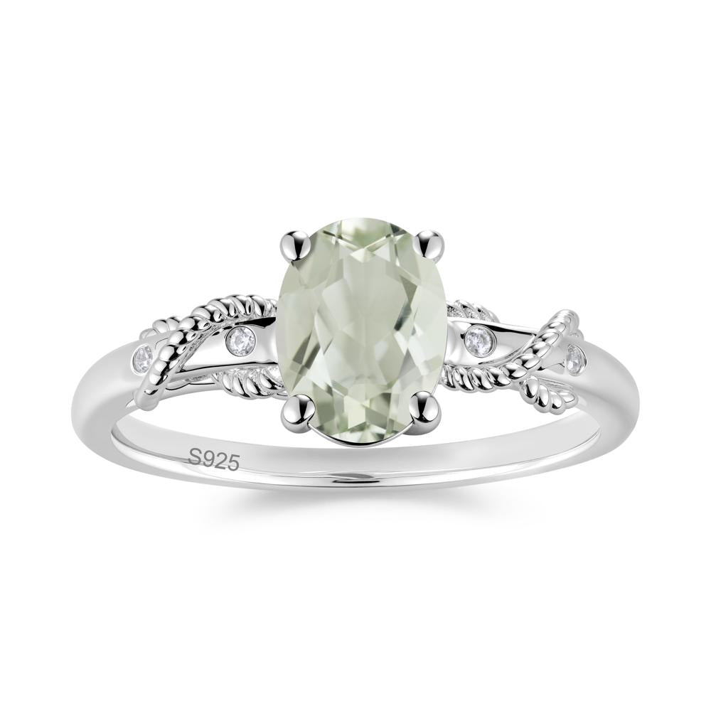 Vintage Twist Rope Garnet Ring - LUO Jewelry #gemstone_Green Amethyst