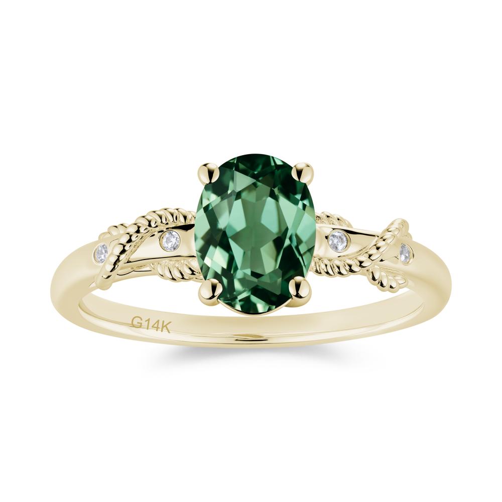Vintage Twist Rope Garnet Ring - LUO Jewelry #gemstone_Green Sapphire