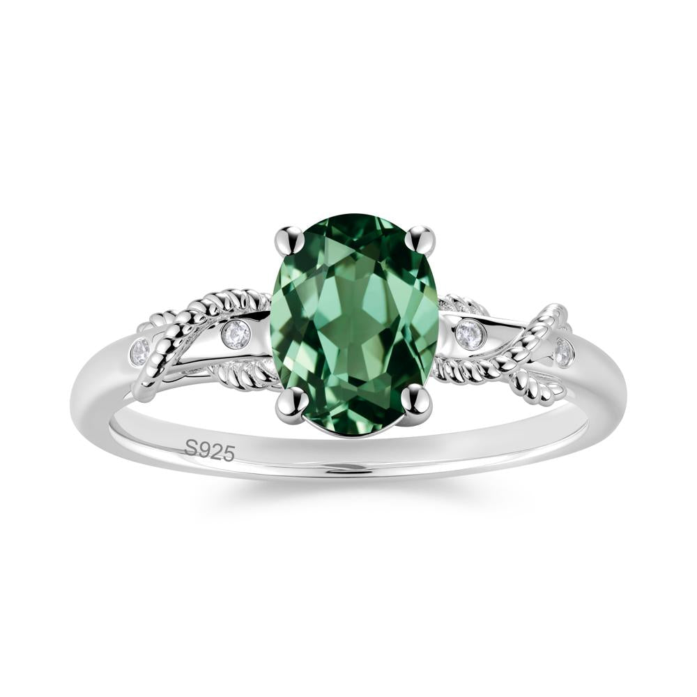 Vintage Twist Rope Garnet Ring - LUO Jewelry #gemstone_Green Sapphire