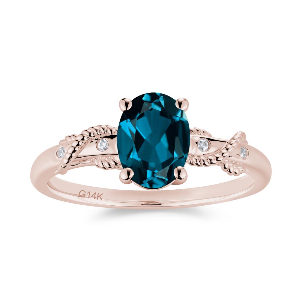 Vintage Twist Rope Garnet Ring - LUO Jewelry #gemstone_London Blue Topaz
