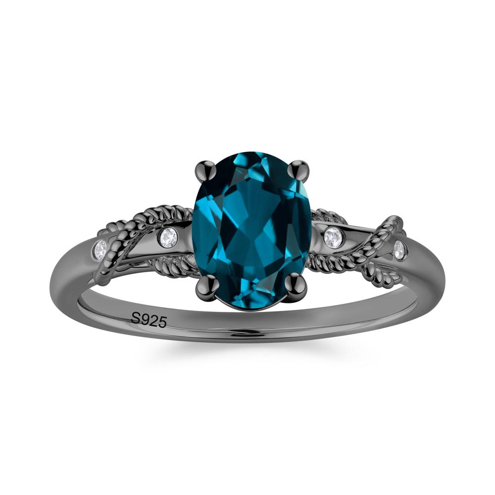 Vintage Twist Rope Garnet Ring - LUO Jewelry #gemstone_London Blue Topaz