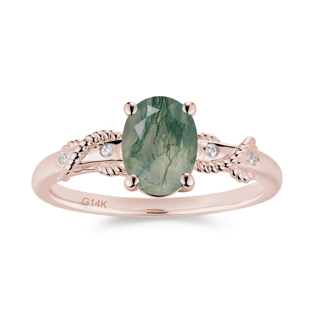 Vintage Twist Rope Garnet Ring - LUO Jewelry #gemstone_Moss Agate