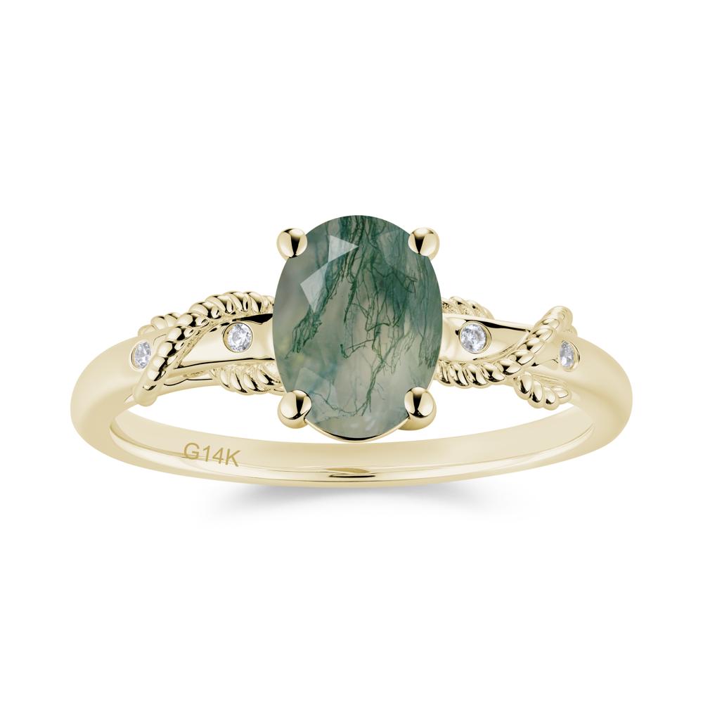 Vintage Twist Rope Garnet Ring - LUO Jewelry #gemstone_Moss Agate