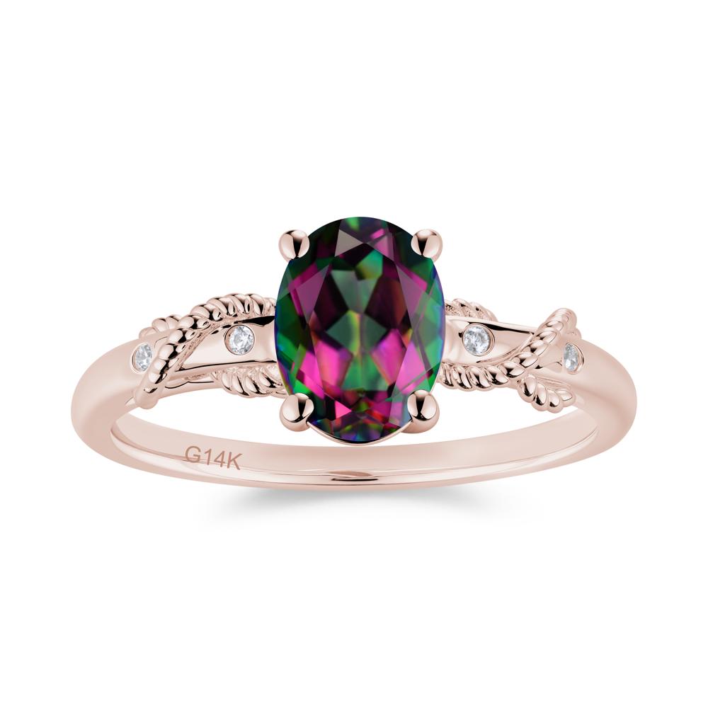 Vintage Twist Rope Garnet Ring - LUO Jewelry #gemstone_Mystic Topaz