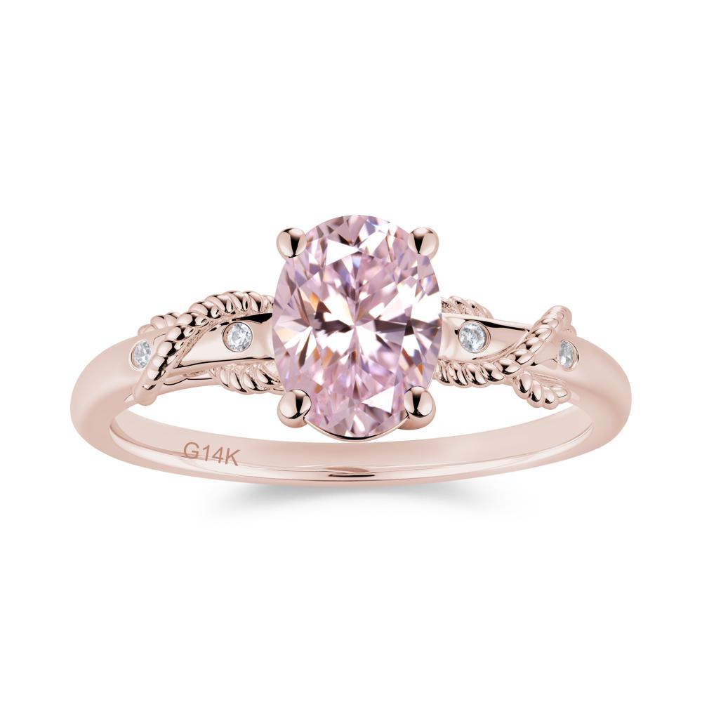 Vintage Twist Rope Garnet Ring - LUO Jewelry #gemstone_Pink Cubic Zirconia