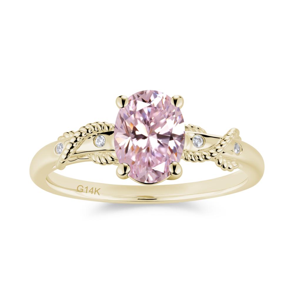 Vintage Twist Rope Garnet Ring - LUO Jewelry #gemstone_Pink Cubic Zirconia
