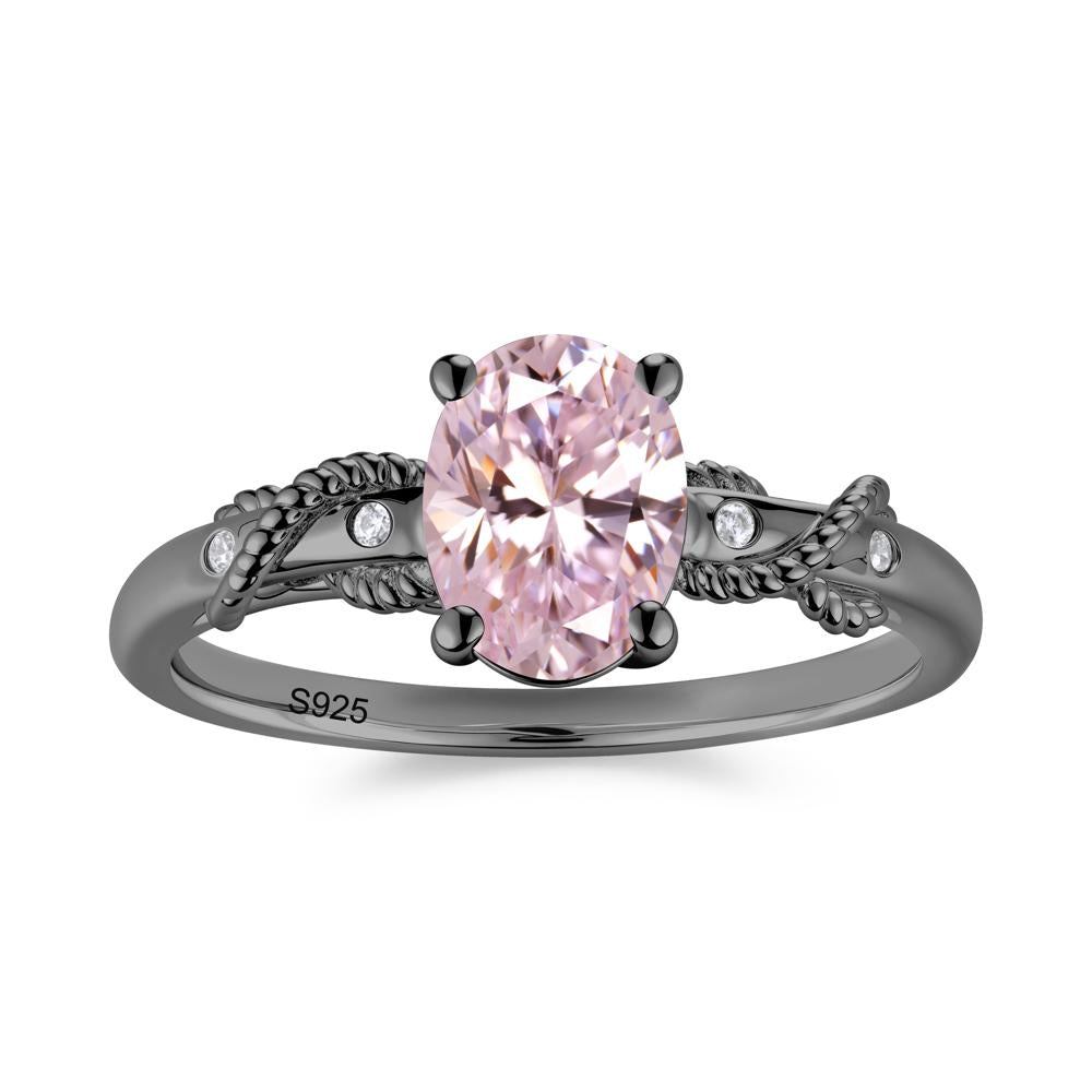 Vintage Twist Rope Garnet Ring - LUO Jewelry #gemstone_Pink Cubic Zirconia