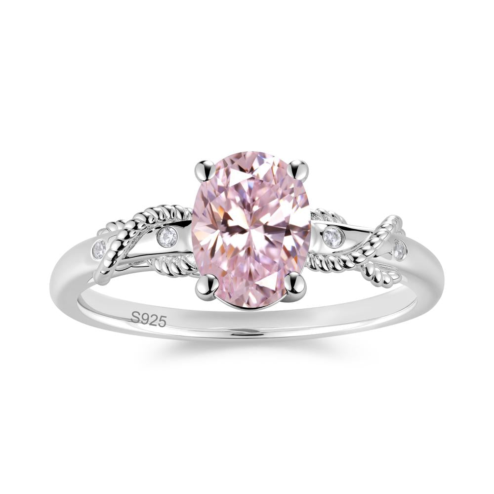 Vintage Twist Rope Garnet Ring - LUO Jewelry #gemstone_Pink Cubic Zirconia