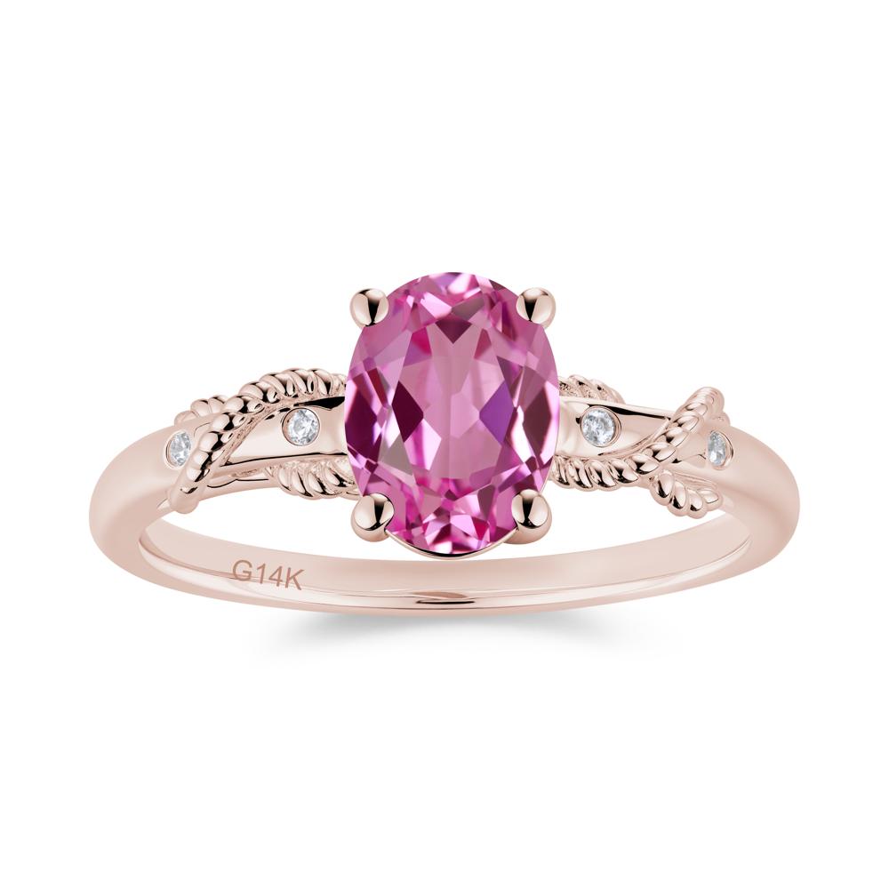 Vintage Twist Rope Garnet Ring - LUO Jewelry #gemstone_Pink Sapphire