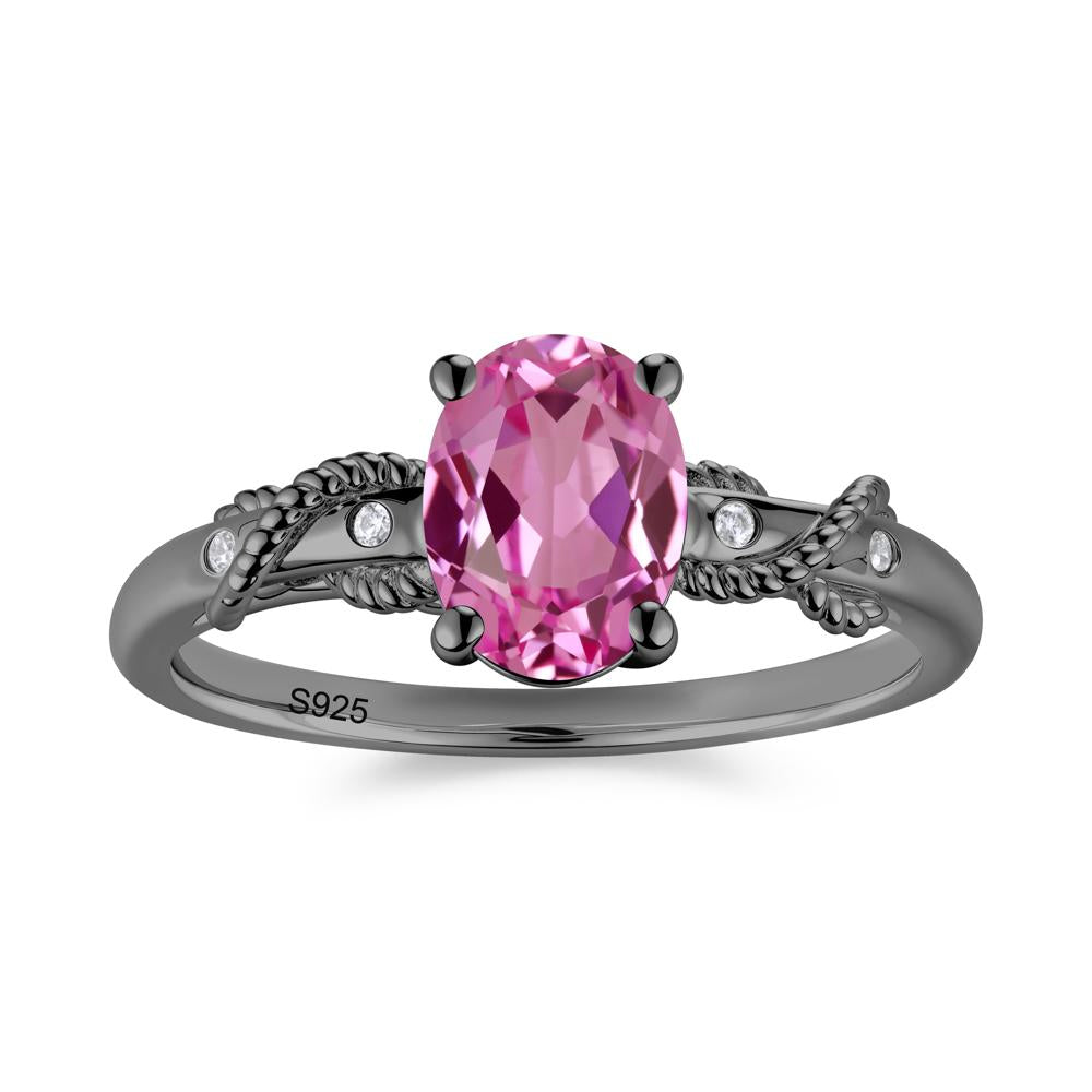 Vintage Twist Rope Garnet Ring - LUO Jewelry #gemstone_Pink Sapphire