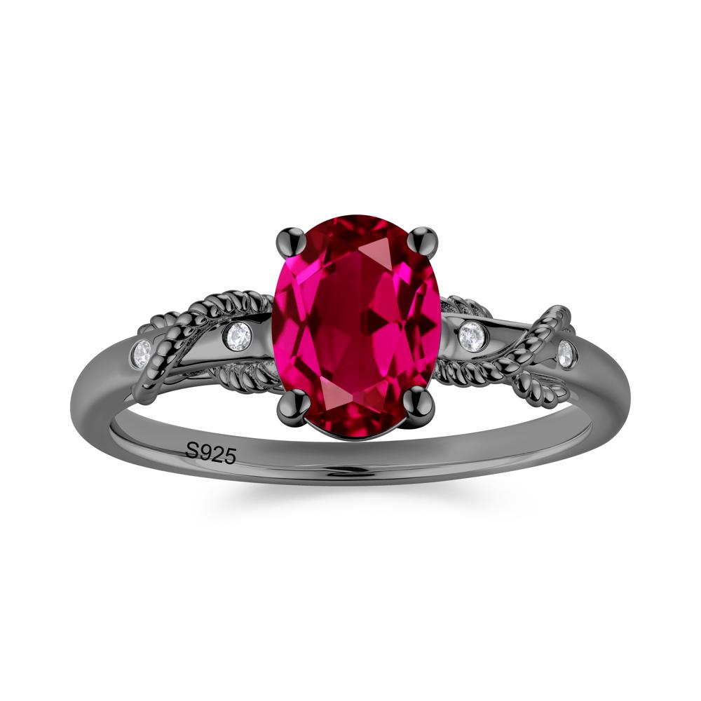Vintage Twist Rope Garnet Ring - LUO Jewelry #gemstone_Ruby