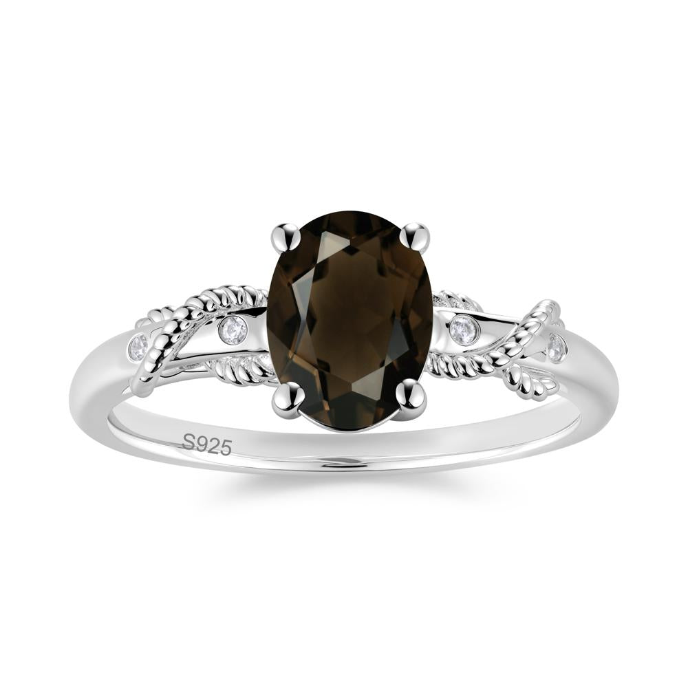 Vintage Twist Rope Garnet Ring - LUO Jewelry #gemstone_Smoky Quartz