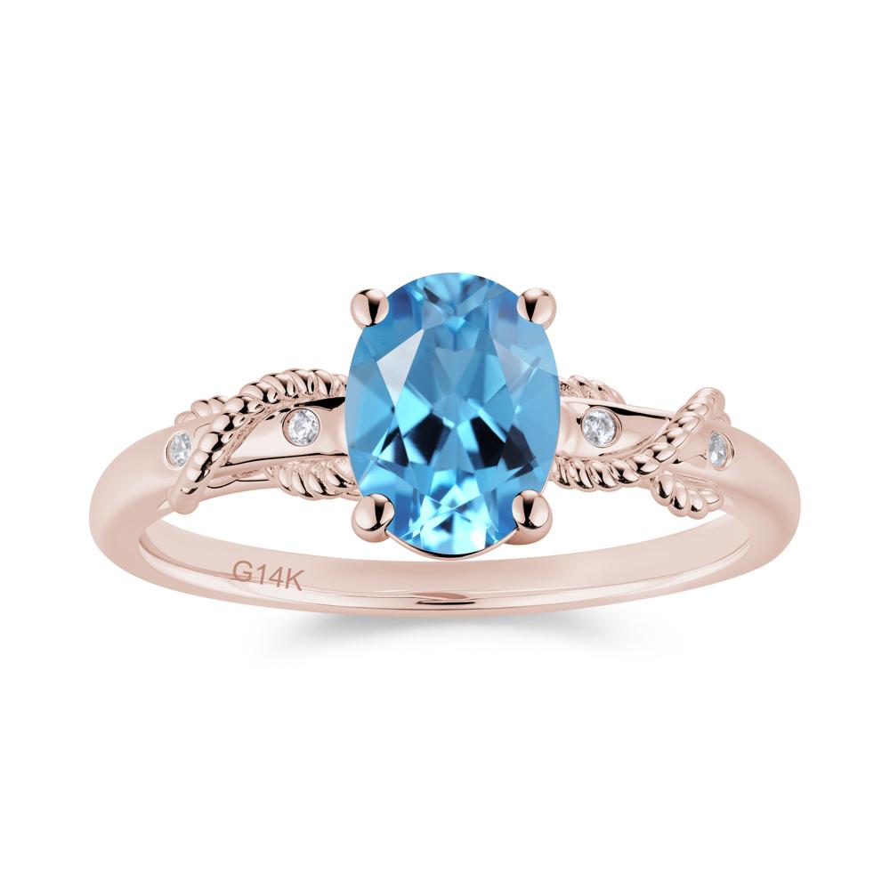 Vintage Twist Rope Garnet Ring - LUO Jewelry #gemstone_Swiss Blue Topaz