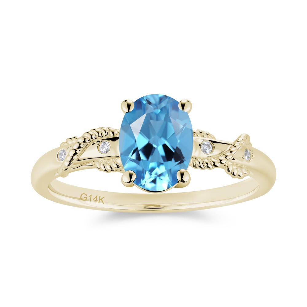 Vintage Twist Rope Garnet Ring - LUO Jewelry #gemstone_Swiss Blue Topaz