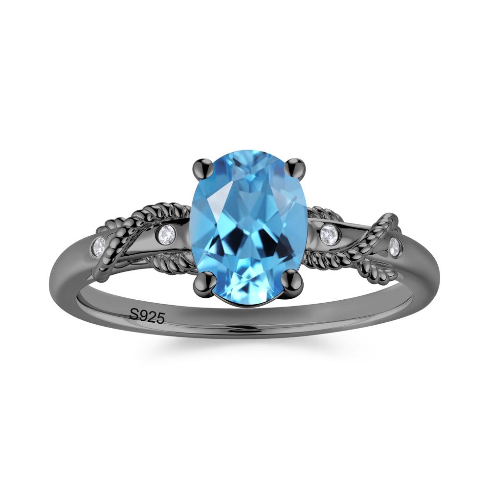 Vintage Twist Rope Garnet Ring - LUO Jewelry #gemstone_Swiss Blue Topaz