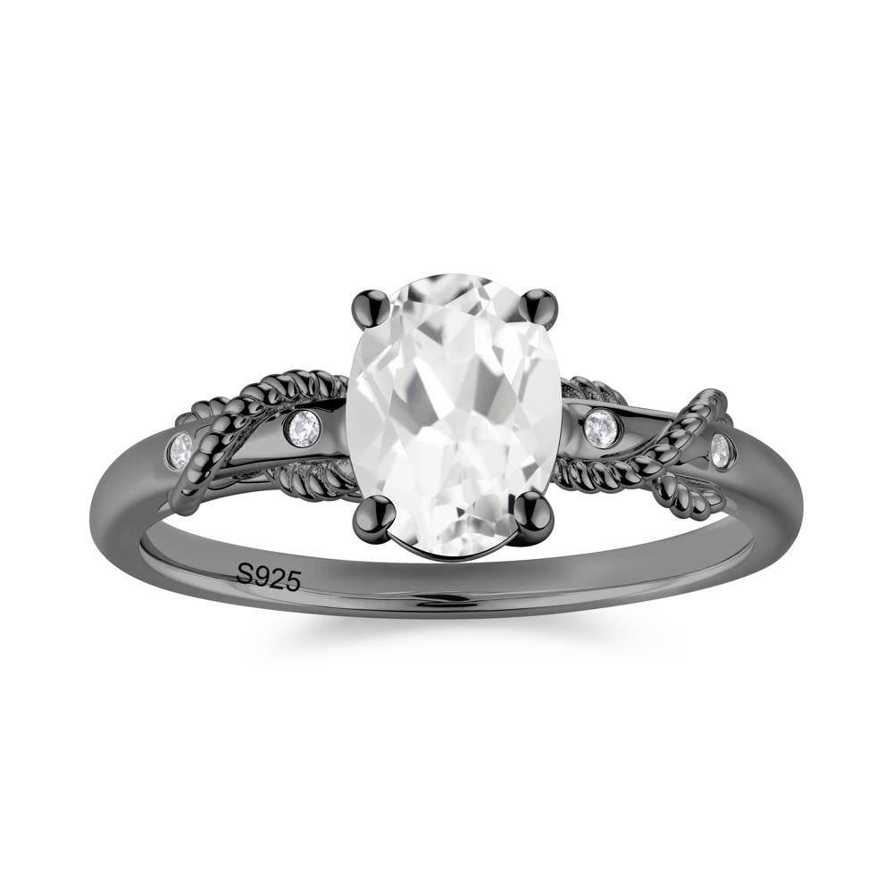 Vintage Twist Rope Garnet Ring - LUO Jewelry #gemstone_White Topaz