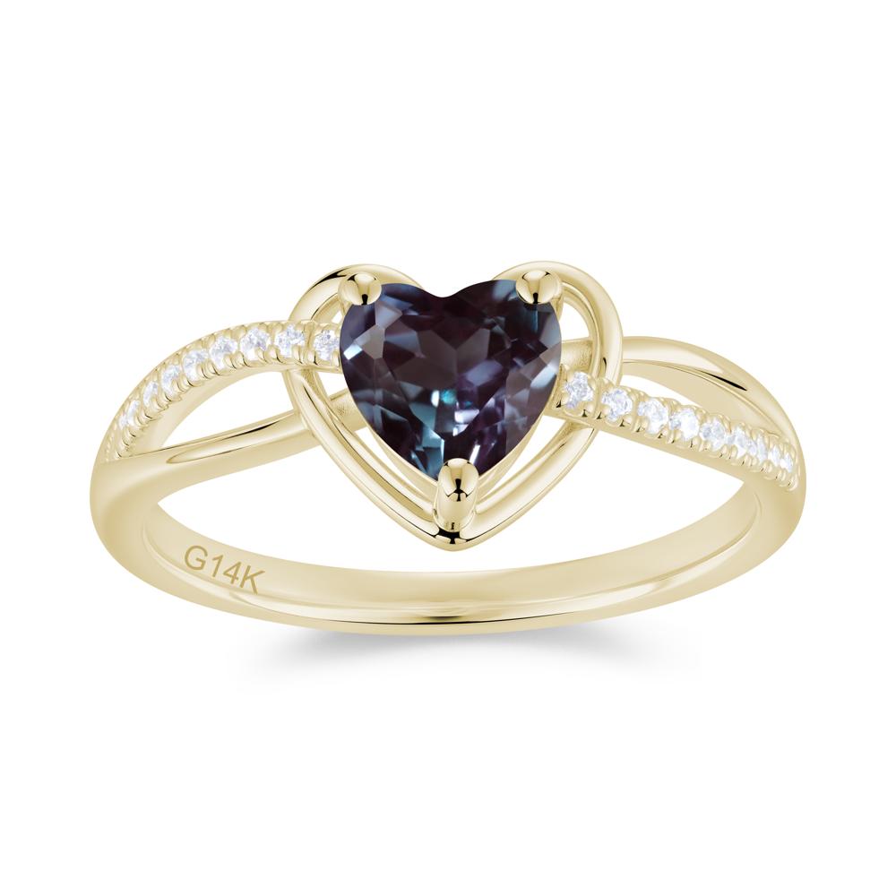 Heart Cut London Blue Topaz Twisted Split Shank Promise Ring - LUO Jewelry #gemstone_Alexandrite