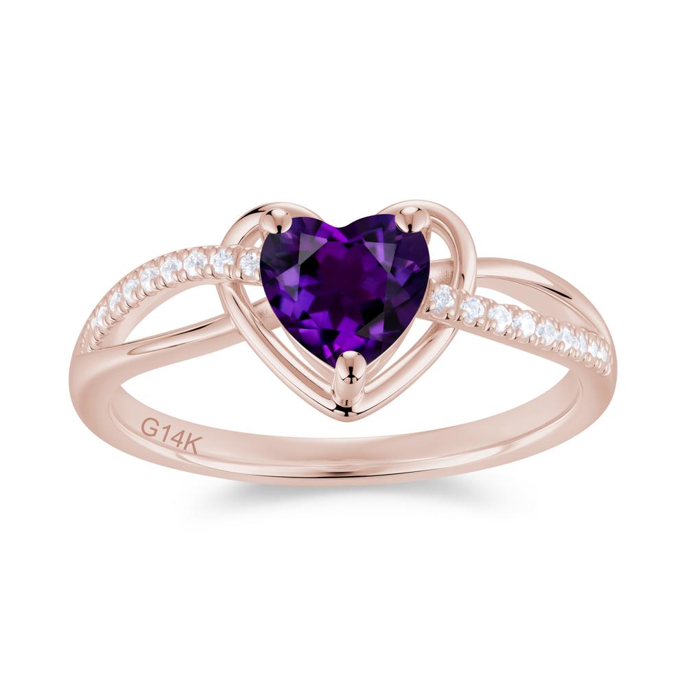Heart Cut London Blue Topaz Twisted Split Shank Promise Ring - LUO Jewelry #gemstone_Amethyst