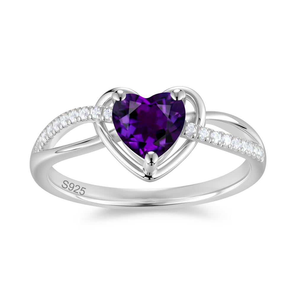 Heart Cut London Blue Topaz Twisted Split Shank Promise Ring - LUO Jewelry #gemstone_Amethyst