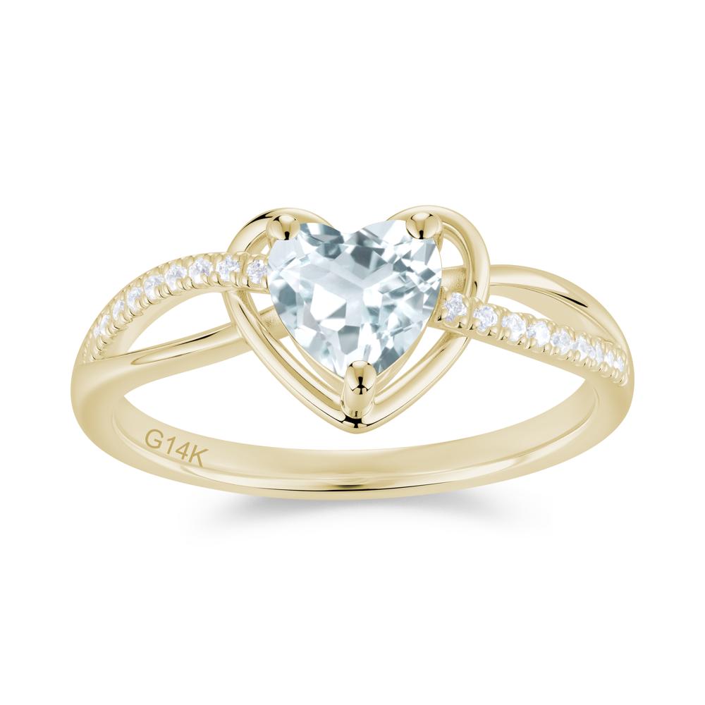 Heart Cut London Blue Topaz Twisted Split Shank Promise Ring - LUO Jewelry #gemstone_Aquamarine