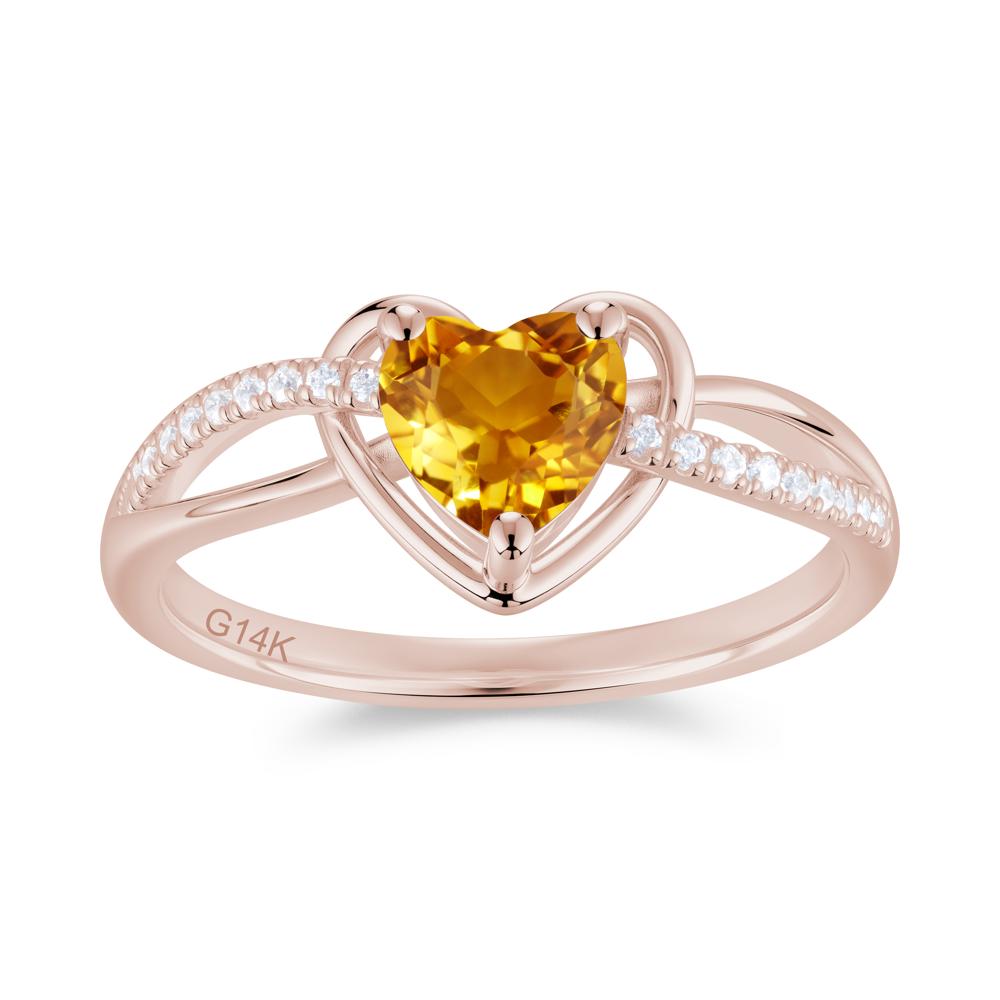 Heart Cut London Blue Topaz Twisted Split Shank Promise Ring - LUO Jewelry #gemstone_Citrine