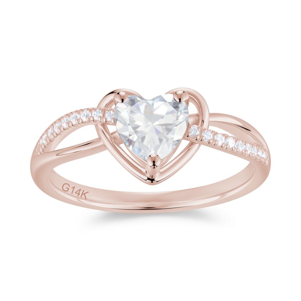 Heart Cut London Blue Topaz Twisted Split Shank Promise Ring - LUO Jewelry #gemstone_Cubic Zirconia