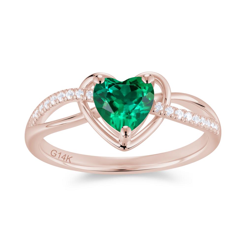 Heart Cut London Blue Topaz Twisted Split Shank Promise Ring - LUO Jewelry #gemstone_Emerald