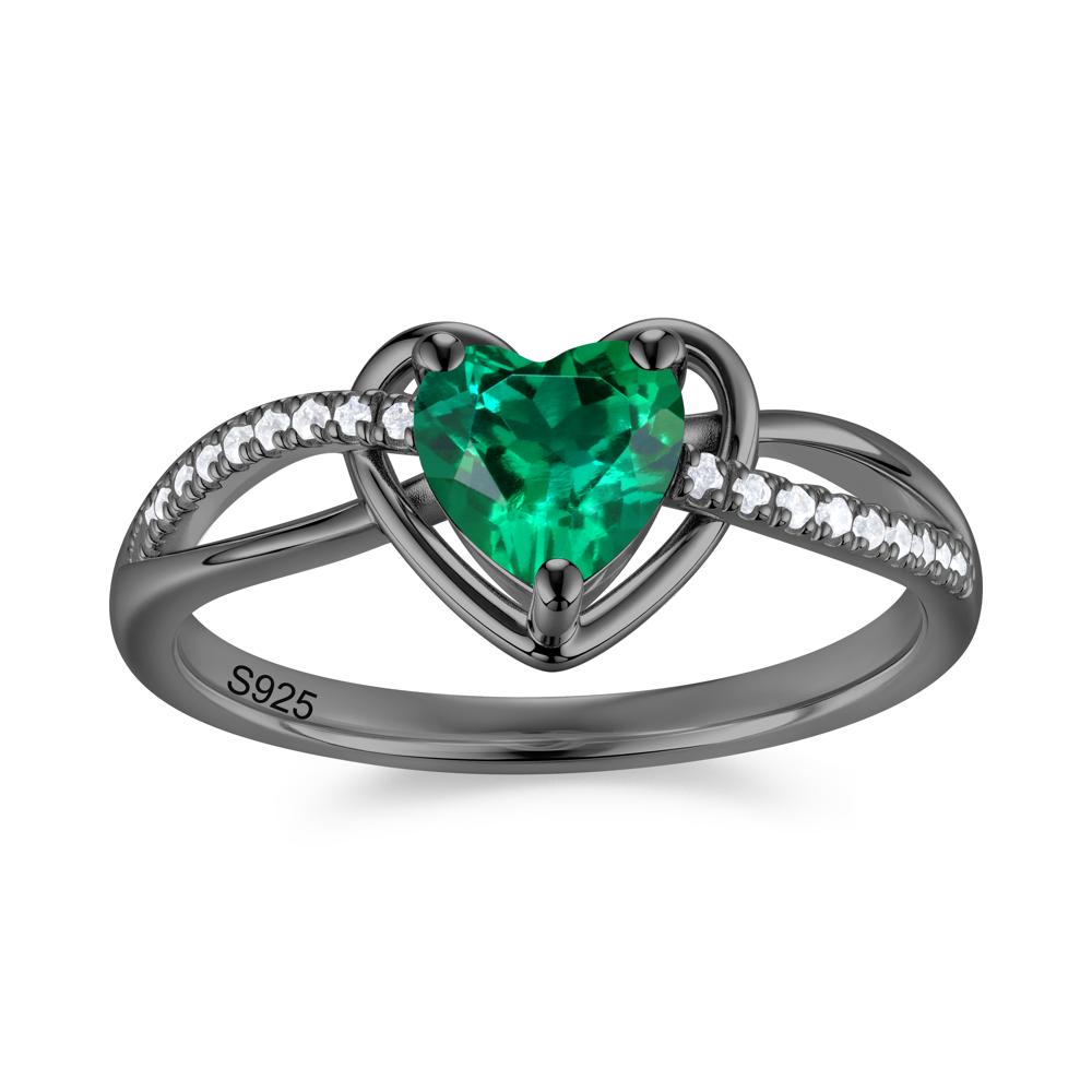Heart Cut London Blue Topaz Twisted Split Shank Promise Ring - LUO Jewelry #gemstone_Emerald