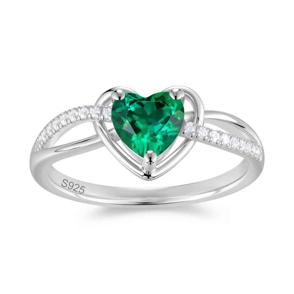 Heart Cut London Blue Topaz Twisted Split Shank Promise Ring - LUO Jewelry #gemstone_Emerald