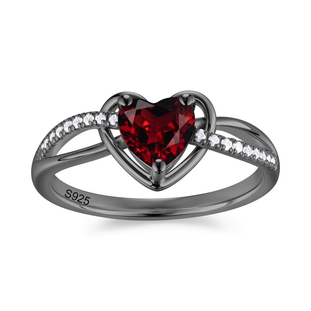 Heart Cut London Blue Topaz Twisted Split Shank Promise Ring - LUO Jewelry #gemstone_Garnet