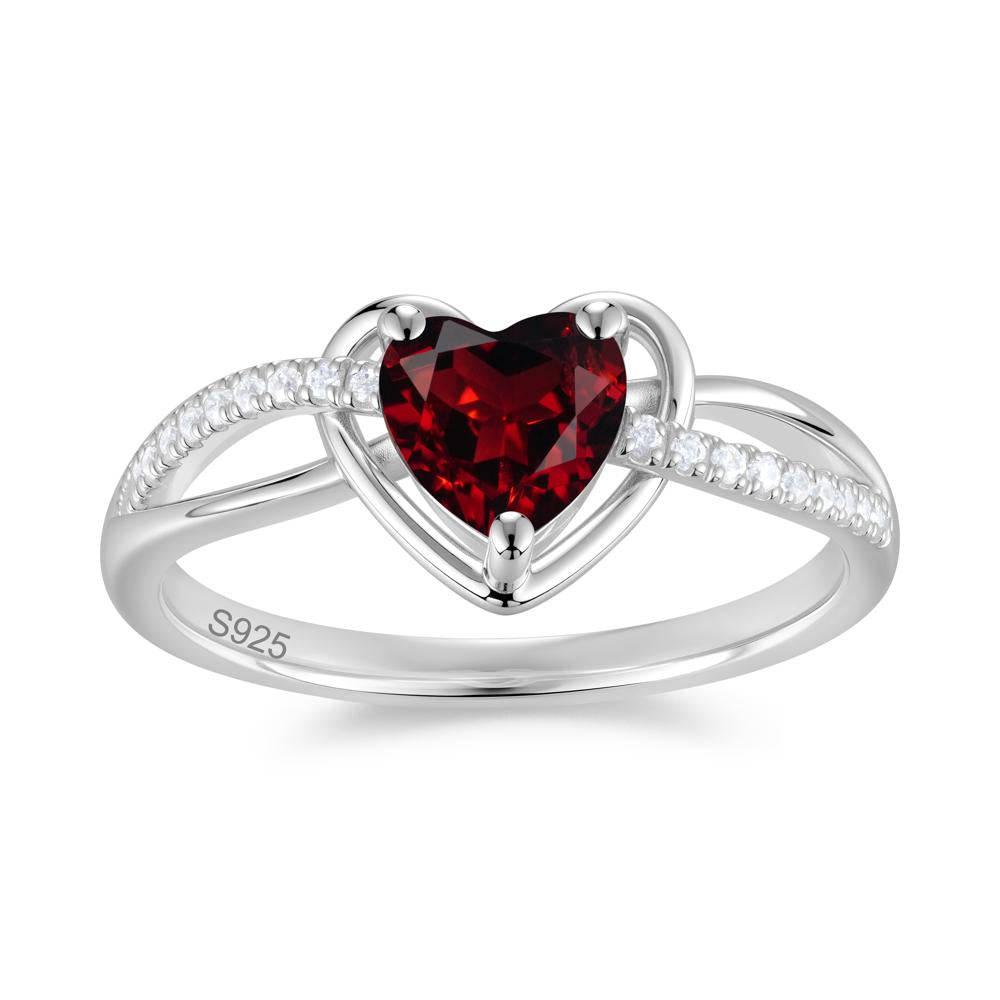 Heart Cut London Blue Topaz Twisted Split Shank Promise Ring - LUO Jewelry #gemstone_Garnet