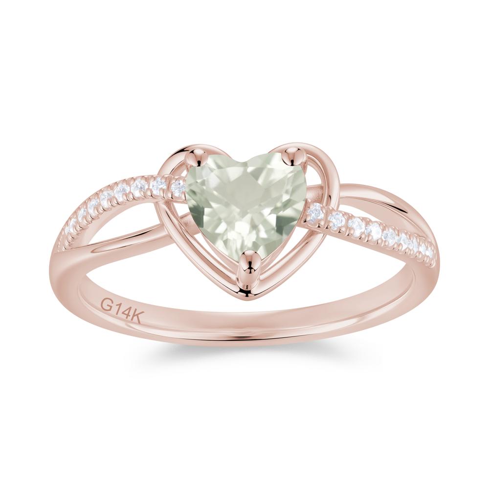 Heart Cut London Blue Topaz Twisted Split Shank Promise Ring - LUO Jewelry #gemstone_Green Amethyst