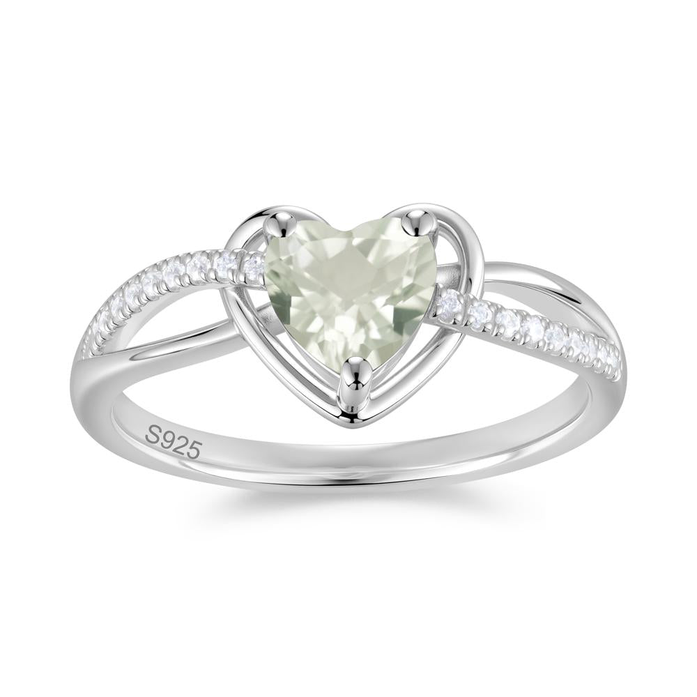 Heart Cut London Blue Topaz Twisted Split Shank Promise Ring - LUO Jewelry #gemstone_Green Amethyst