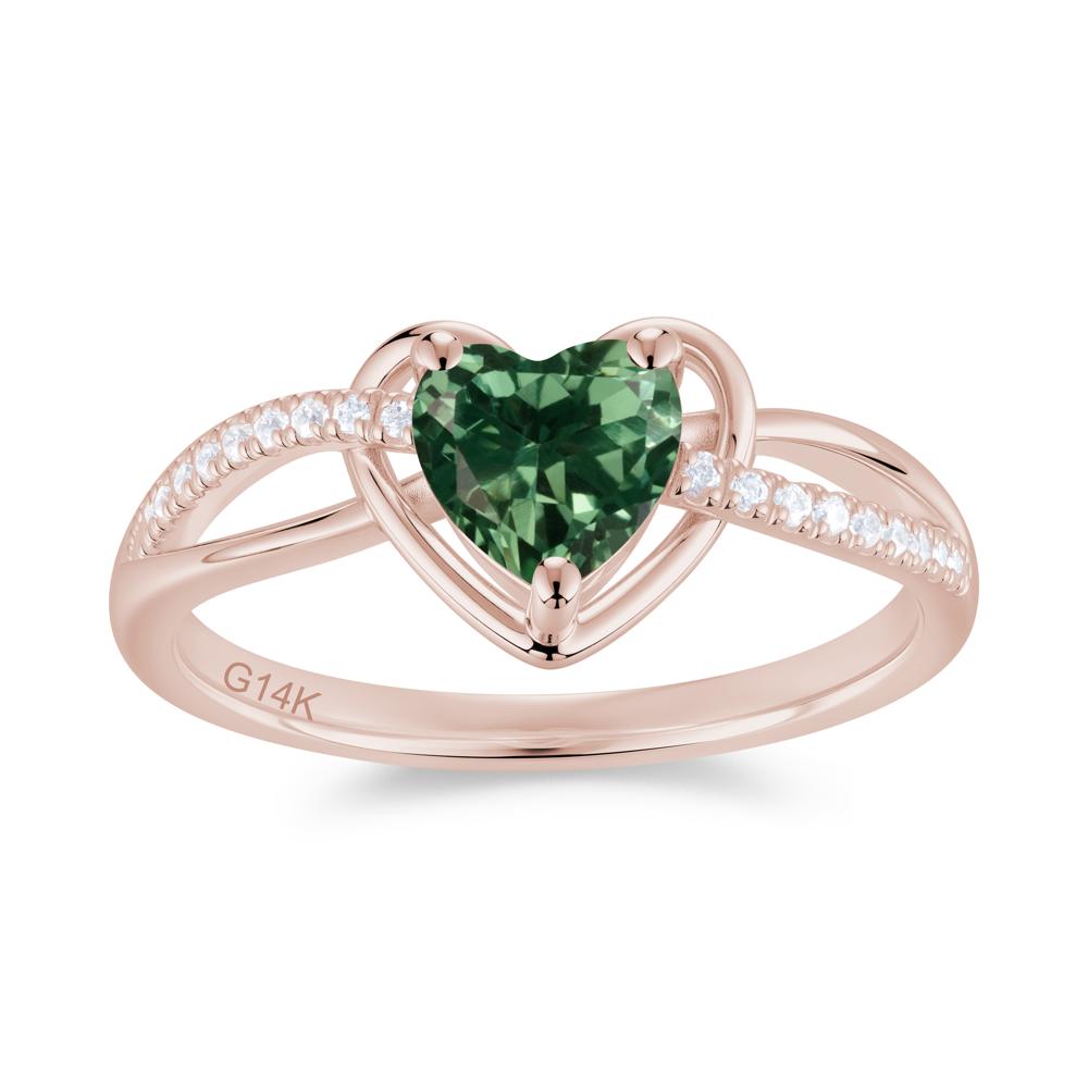 Heart Cut London Blue Topaz Twisted Split Shank Promise Ring - LUO Jewelry #gemstone_Green Sapphire